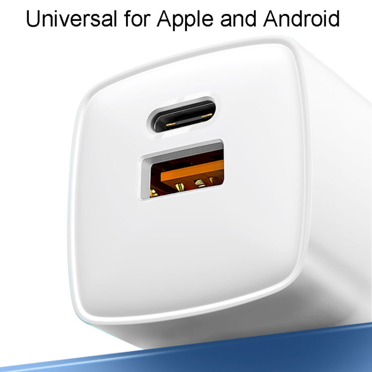 33W Portable Mini Cell Phone Charger Type-C+USB Dual-Port Fast Charger Charging Adapter, CN Plug - USB Charger by buy2fix | Online Shopping UK | buy2fix