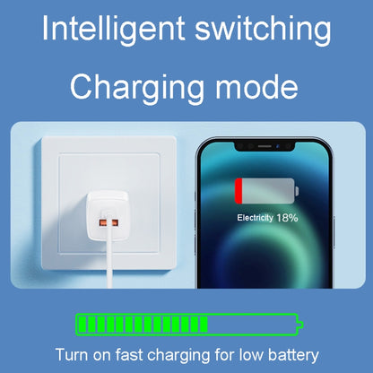 20W Portable Mini Cell Phone Charger Type-C+USB Dual-Port Fast Charger Charging Adapter, CN Plug by buy2fix