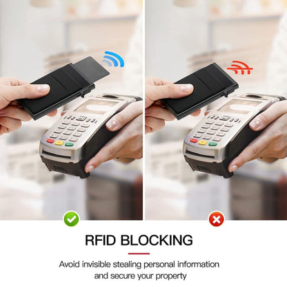 Slim Metal Wallet Pop Up Credit Card Holder RFID Blocking Men Business Card Clip(Black) - Antimagnetic RFID Package by buy2fix | Online Shopping UK | buy2fix