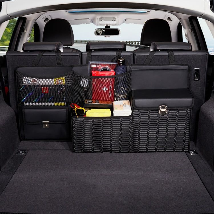 Car Multi-function Leather Trunk Foldable Storage Box(Black) by buy2fix