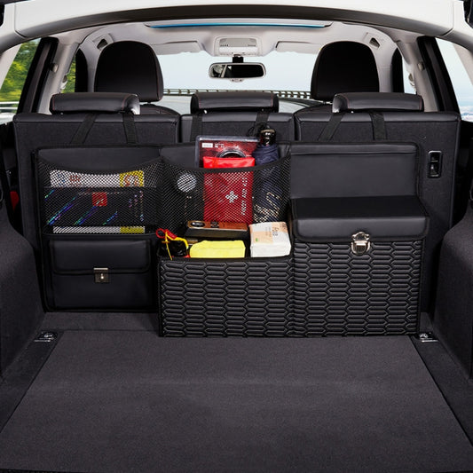 Car Multi-function Leather Trunk Foldable Storage Box(Black) by buy2fix