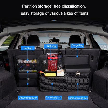 Car Multi-function Leather Trunk Foldable Storage Box(Beige) by buy2fix