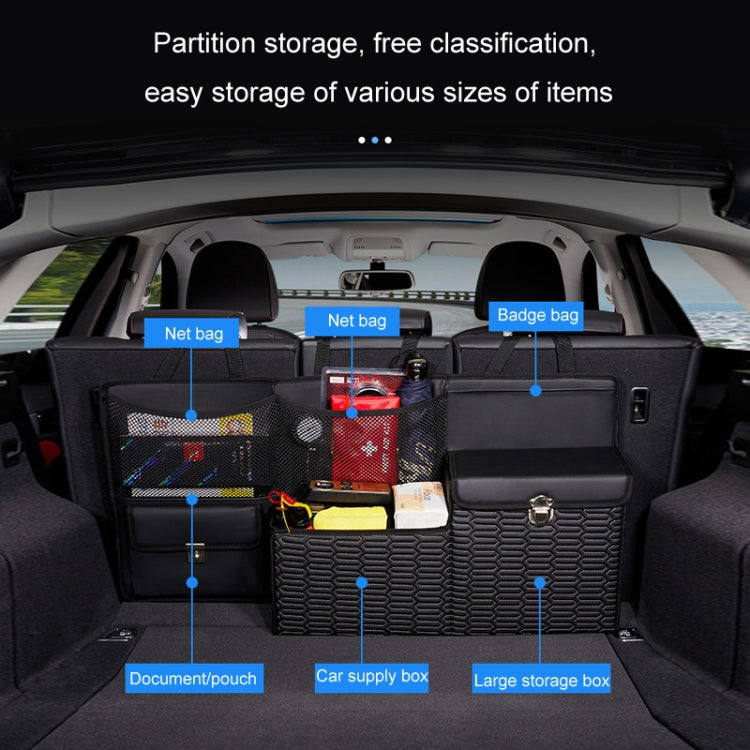Car Multi-function Leather Trunk Foldable Storage Box(Black) by buy2fix