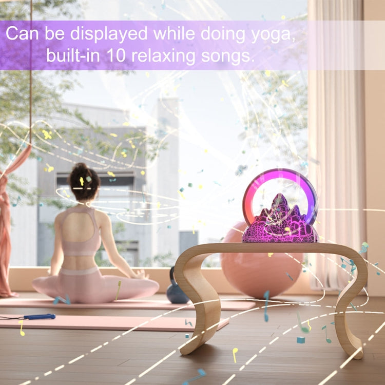 Flame Mountain Ambient Light Wireless Charger Smart Alarm Clock Bluetooth Speaker with Wake-up Function(Black) by buy2fix