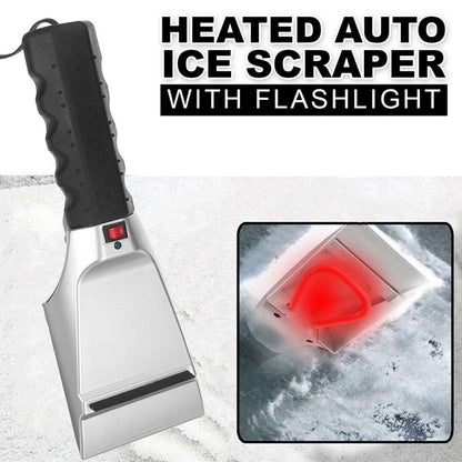 12V Multifunctional Heated Car Snow Shovel Winter Snow Removal Tools(Black+Silver) - Ice Scraper by buy2fix | Online Shopping UK | buy2fix