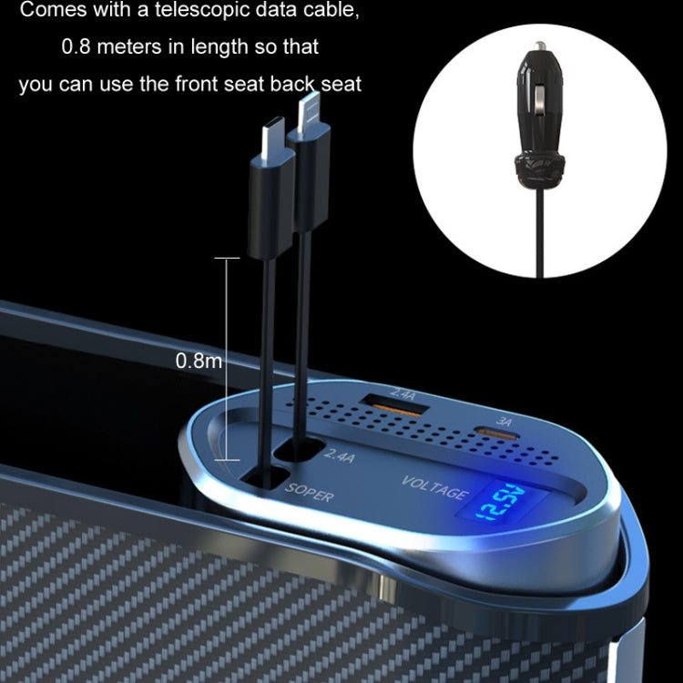 Digital Display Multifunctional Super Fast Charging Car Seat Gap Storage Box, Model: Without Wireless Charging by buy2fix