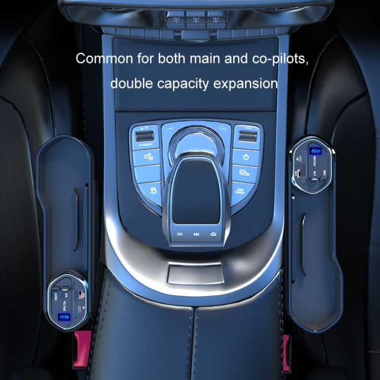 Digital Display Multifunctional Super Fast Charging Car Seat Gap Storage Box, Model: Without Wireless Charging by buy2fix