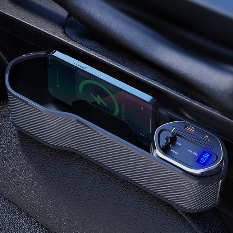 Digital Display Multifunctional Super Fast Charging Car Seat Gap Storage Box, Model: Without Wireless Charging by buy2fix