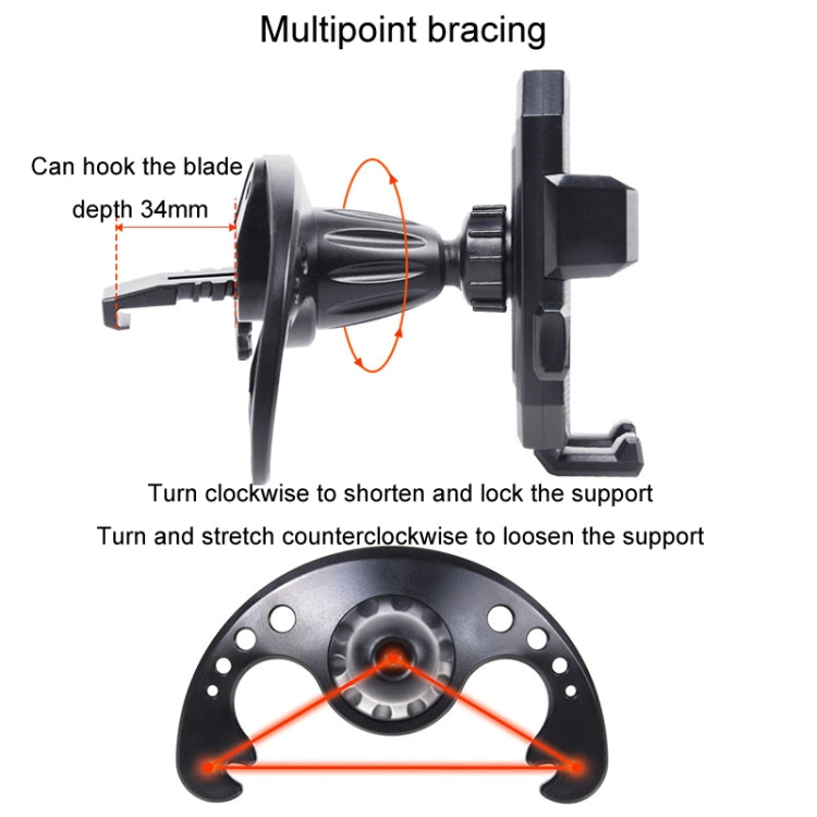 Knob Type Car Air Conditioner Air Outlet Navigation Mobile Phone Holder(Grey) by buy2fix