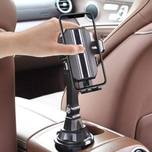 Car Center Console Water Cup Holder Adjustable Mobile Phone Holder(Black) by buy2fix