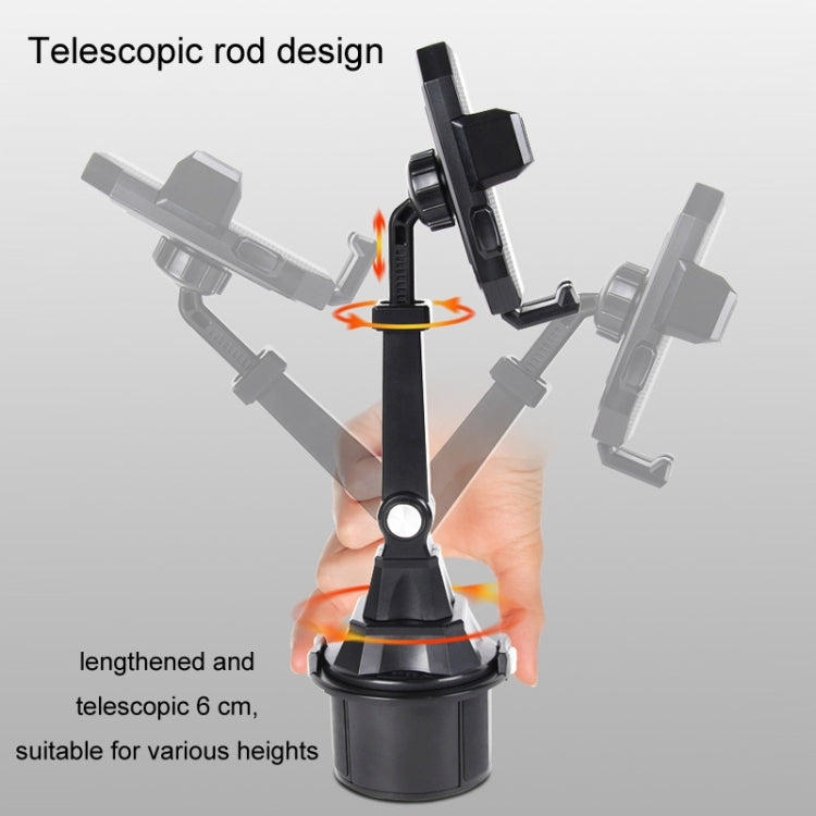 Car Center Console Water Cup Holder Adjustable Mobile Phone Holder(Black) by buy2fix