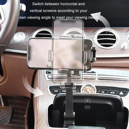 Car Center Console Water Cup Holder Adjustable Mobile Phone Holder(Black) by buy2fix