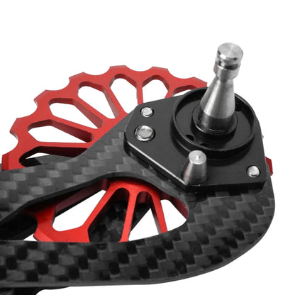 Carbon Fiber Guide Wheel For Road Bike Bicycle Bearing Rear Derailleur Guide Wheel Parts, Model Number: SD2 Red by BIKERSAY