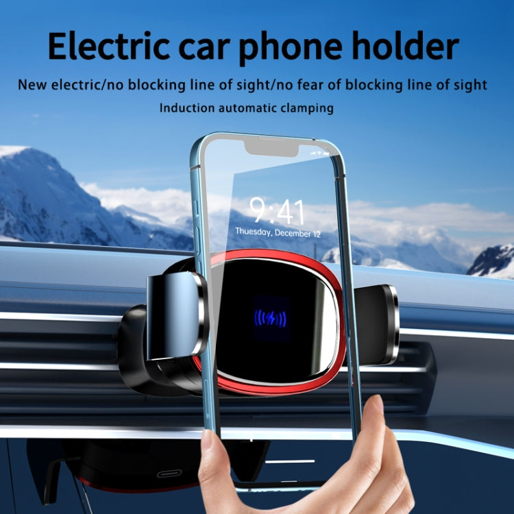 15W Car Wireless Charging Bracket Auto Induction Electric Navigation Bracket(Red) by buy2fix