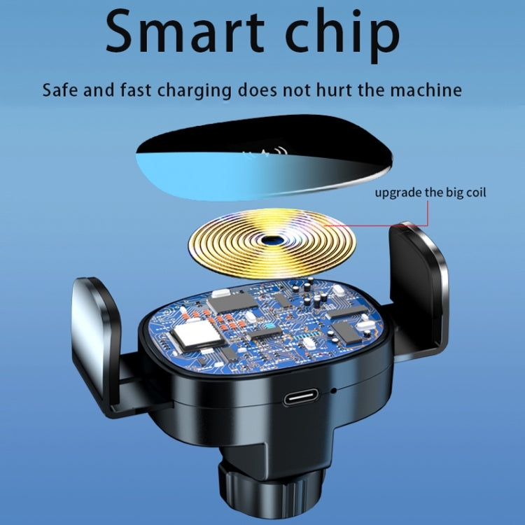 15W Car Wireless Charging Bracket Auto Induction Electric Navigation Bracket(Red) by buy2fix