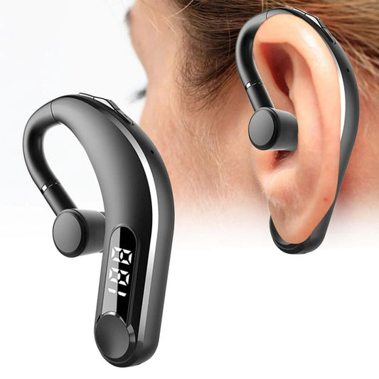 Ear-Mounted Waterproof Sports Smart Noise Reduction Bluetooth Earphones With LED Battery Display(Black) - Bluetooth Earphone by buy2fix | Online Shopping UK | buy2fix