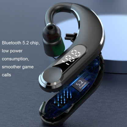 Ear-Mounted Waterproof Sports Smart Noise Reduction Bluetooth Earphones With LED Battery Display(Black) - Bluetooth Earphone by buy2fix | Online Shopping UK | buy2fix