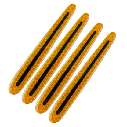 8pcs/set Car Door Handle Rearview Mirror Safety Warning Protective Reflective Sticker, Color: Yellow by buy2fix