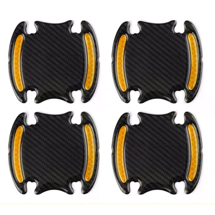 8pcs/set Car Door Handle Rearview Mirror Safety Warning Protective Reflective Sticker, Color: Yellow by buy2fix