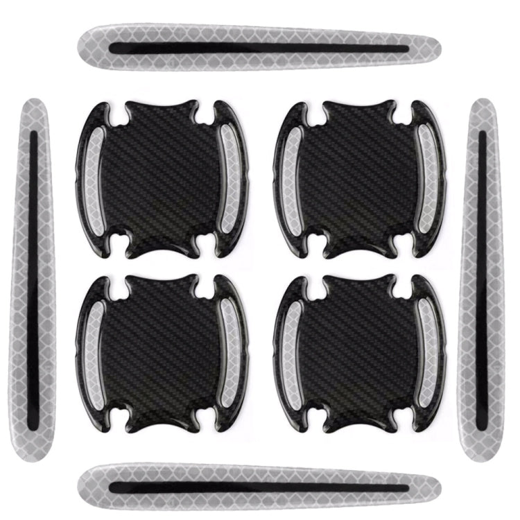 8pcs/set Car Door Handle Rearview Mirror Safety Warning Protective Reflective Sticker, Color: White by buy2fix