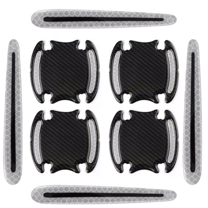 8pcs/set Car Door Handle Rearview Mirror Safety Warning Protective Reflective Sticker, Color: White by buy2fix