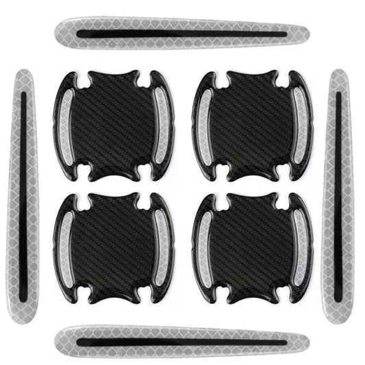 8pcs/set Car Door Handle Rearview Mirror Safety Warning Protective Reflective Sticker, Color: White - Warning Sticker by buy2fix | Online Shopping UK | buy2fix