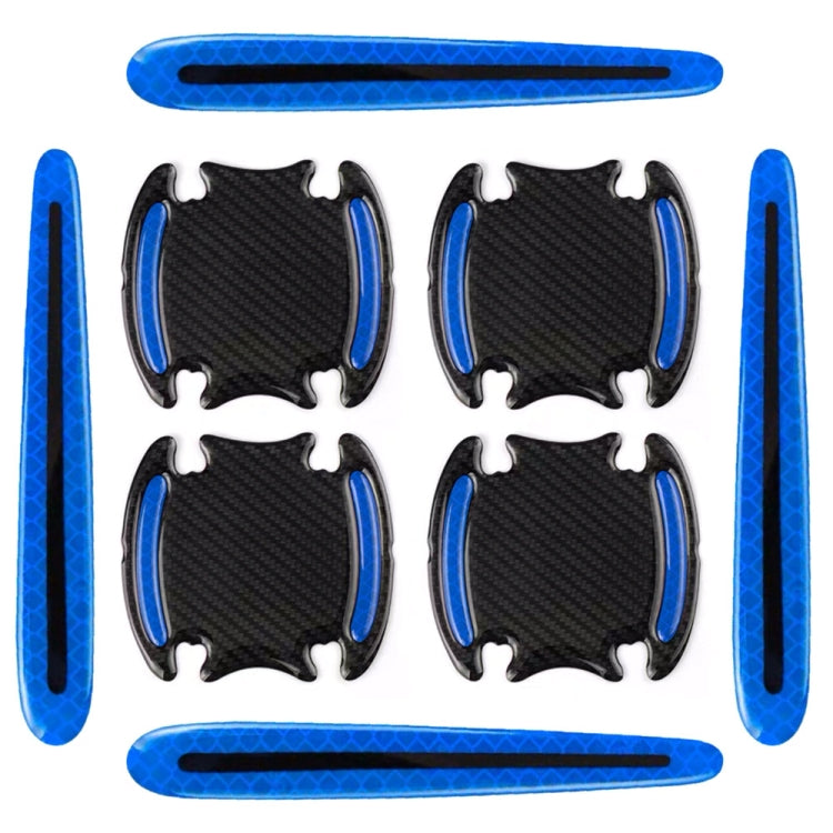 8pcs/set Car Door Handle Rearview Mirror Safety Warning Protective Reflective Sticker, Color: Blue by buy2fix