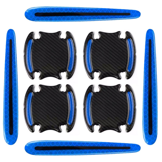 8pcs/set Car Door Handle Rearview Mirror Safety Warning Protective Reflective Sticker, Color: Blue - Warning Sticker by buy2fix | Online Shopping UK | buy2fix