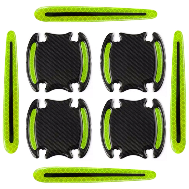 8pcs/set Car Door Handle Rearview Mirror Safety Warning Protective Reflective Sticker, Color: Fluorescent Green - Warning Sticker by buy2fix | Online Shopping UK | buy2fix
