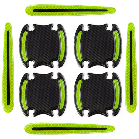 8pcs/set Car Door Handle Rearview Mirror Safety Warning Protective Reflective Sticker, Color: Fluorescent Green - Warning Sticker by buy2fix | Online Shopping UK | buy2fix