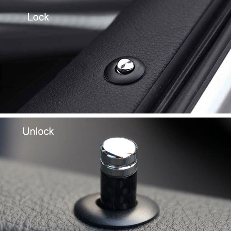 4pcs/set Carbon Fiber Door Interior Deadbolt Trim Cover - Others by buy2fix | Online Shopping UK | buy2fix