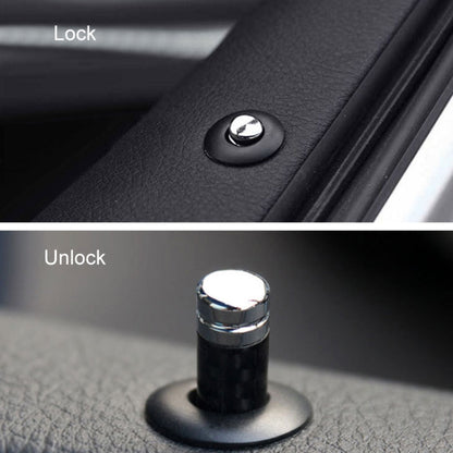 4pcs/set Carbon Fiber Door Interior Deadbolt Trim Cover - Others by buy2fix | Online Shopping UK | buy2fix