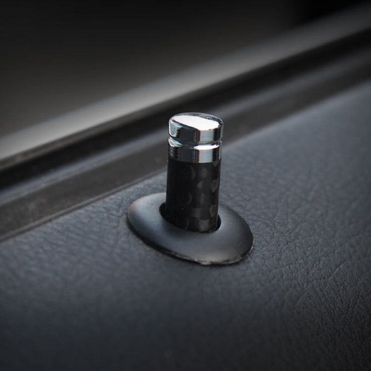 4pcs/set Carbon Fiber Door Interior Deadbolt Trim Cover - Others by buy2fix | Online Shopping UK | buy2fix