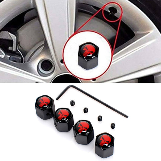 4pcs/set Skull Anti-theft Valve Personalised Conversion Cap(Red) - Tire Valve Caps by buy2fix | Online Shopping UK | buy2fix