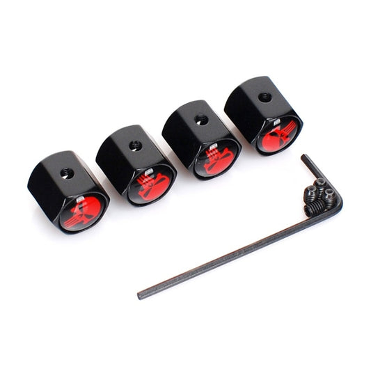 4pcs/set Skull Anti-theft Valve Personalised Conversion Cap(Red) - Tire Valve Caps by buy2fix | Online Shopping UK | buy2fix