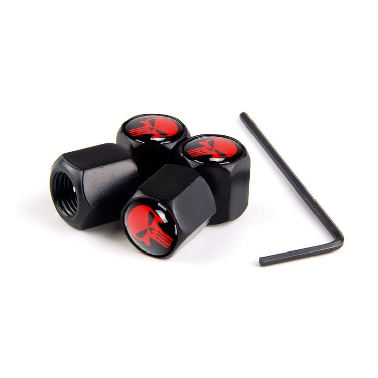 4pcs/set Skull Anti-theft Valve Personalised Conversion Cap(Red) - Tire Valve Caps by buy2fix | Online Shopping UK | buy2fix