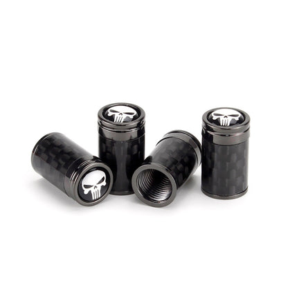 4pcs/Set Real Carbon Fibre Skeleton Tyre Valve Caps(Black) - Tire Valve Caps by buy2fix | Online Shopping UK | buy2fix
