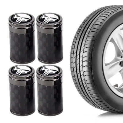 4pcs/Set Real Carbon Fibre Skeleton Tyre Valve Caps(Black) - Tire Valve Caps by buy2fix | Online Shopping UK | buy2fix