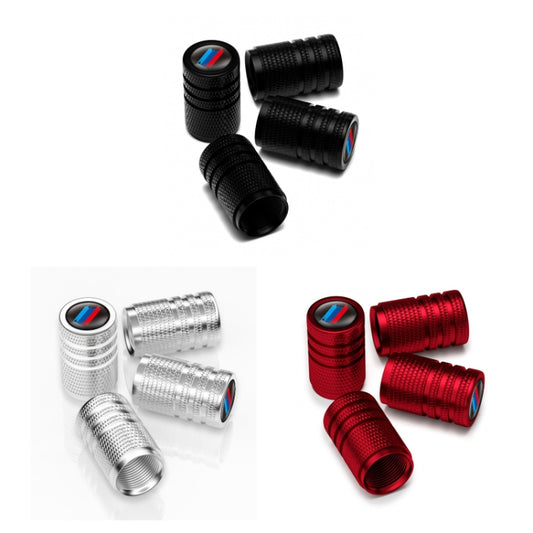 Aluminium Alloy Checkered Tricolour Car Wheel Decorative Valve Cap(Black) - Tire Valve Caps by buy2fix | Online Shopping UK | buy2fix