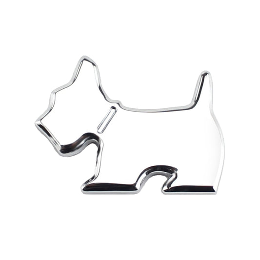 Cute Pet Dog Car Decal Puppy Metal Vehicle Emblem Decorative Stickers(Silver) - Decorative Sticker by buy2fix | Online Shopping UK | buy2fix