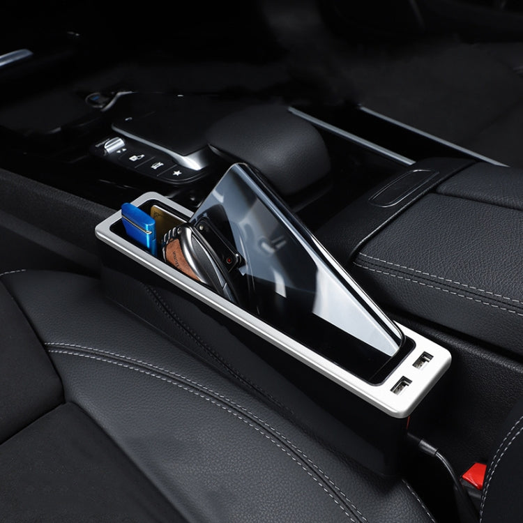 Car Seat Gap Storage Box with 2 USB Charging Port, Color: Co-pilot Red by buy2fix