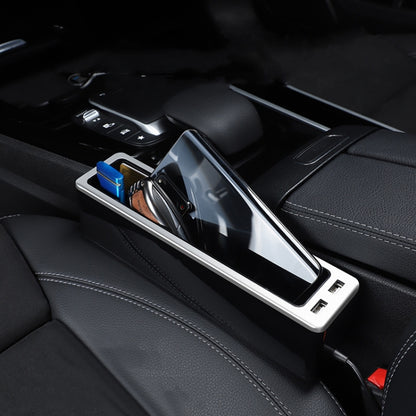 Car Seat Gap Storage Box with 2 USB Charging Port, Color: Principal Driver Silver by buy2fix