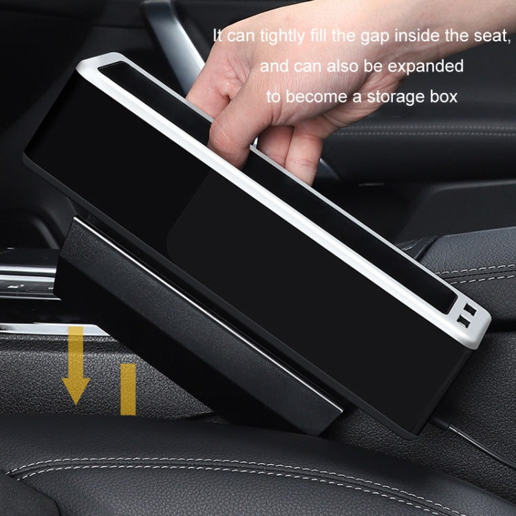 Car Seat Gap Storage Box with 2 USB Charging Port, Color: Principal Driver Gray by buy2fix