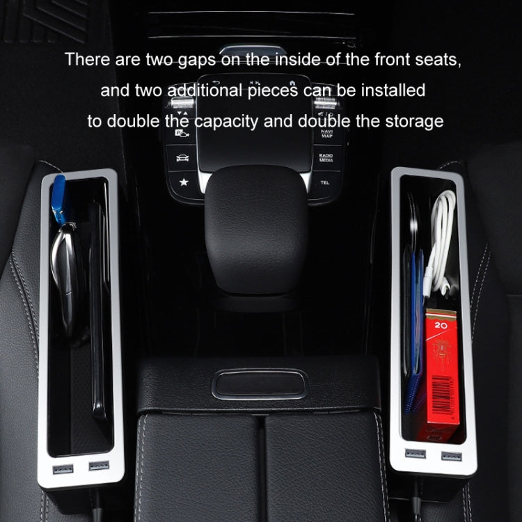 Car Seat Gap Storage Box with 2 USB Charging Port, Color: Co-pilot Red by buy2fix