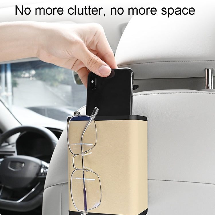 Multifunctional Car Dustbin Car Seatback Door Hanging Storage Box(Gray) by buy2fix