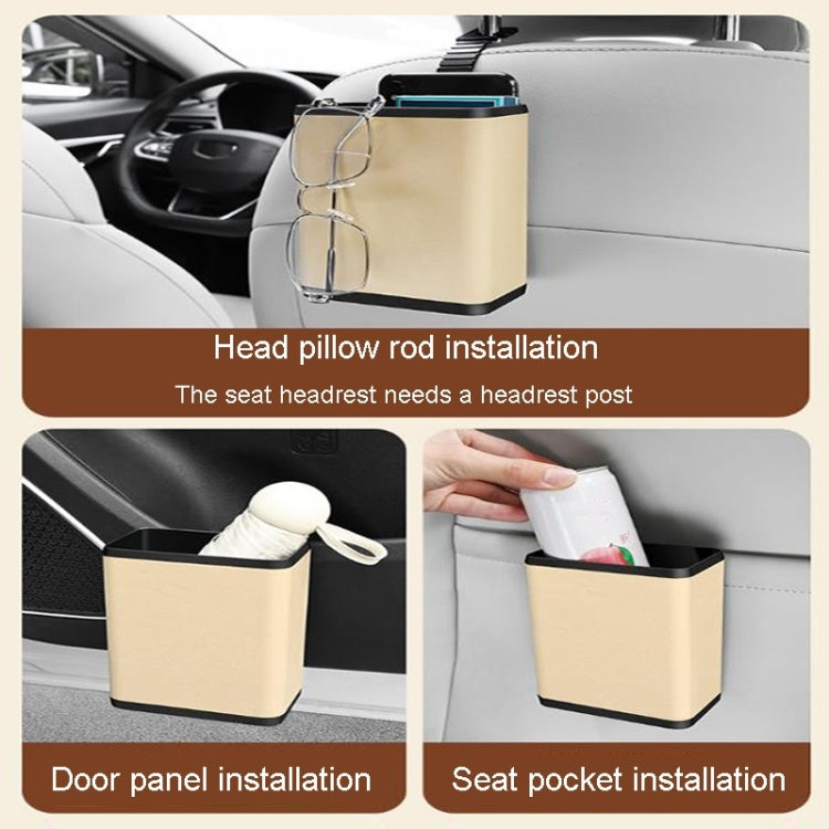 Multifunctional Car Dustbin Car Seatback Door Hanging Storage Box(Gray) by buy2fix