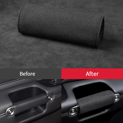 1pair Car Door Handle Decorative Anti-Scratch Cover Car Slippery Leather Inner Door Handle Protective Cover(Red) by buy2fix