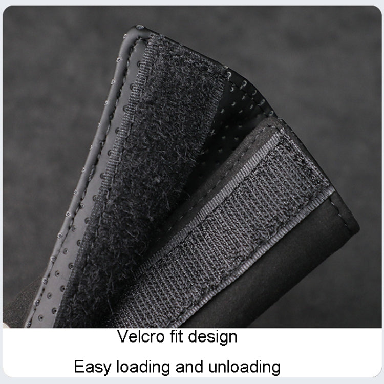 1pair Car Door Handle Decorative Anti-Scratch Cover Car Slippery Leather Inner Door Handle Protective Cover(Black) by buy2fix