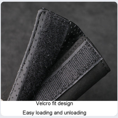 1pair Car Door Handle Decorative Anti-Scratch Cover Car Slippery Leather Inner Door Handle Protective Cover(Black) by buy2fix