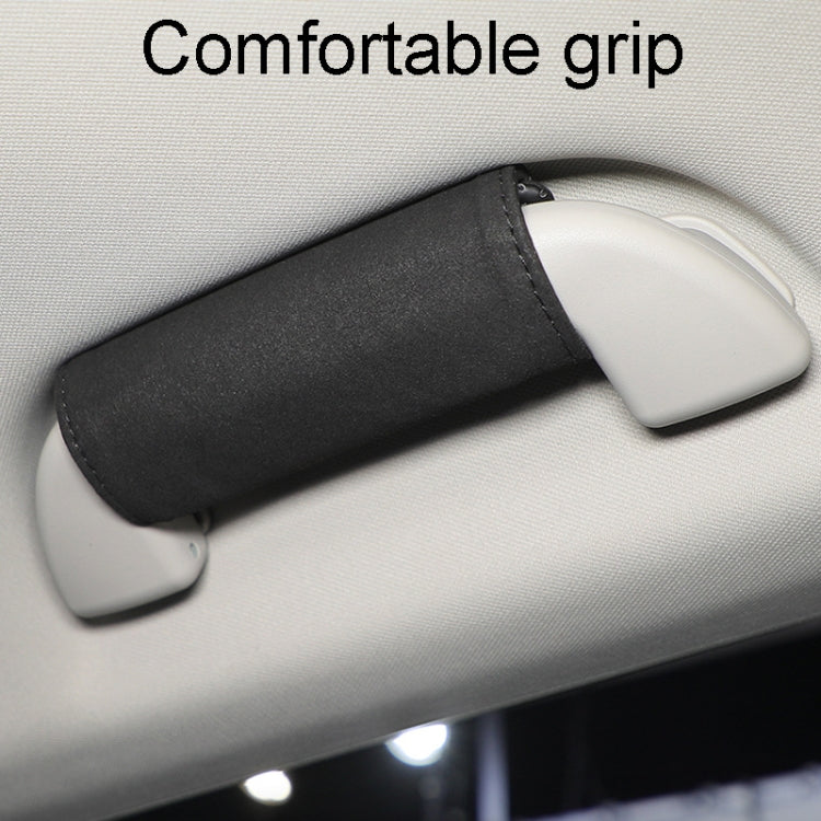 1pair Car Door Handle Decorative Anti-Scratch Cover Car Slippery Leather Inner Door Handle Protective Cover(Brown) by buy2fix